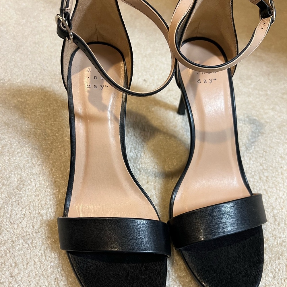 A New Day Black Strappy Heels